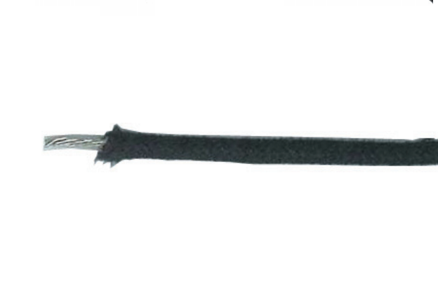 Kabel (vodič) bavlna, černý, 1m